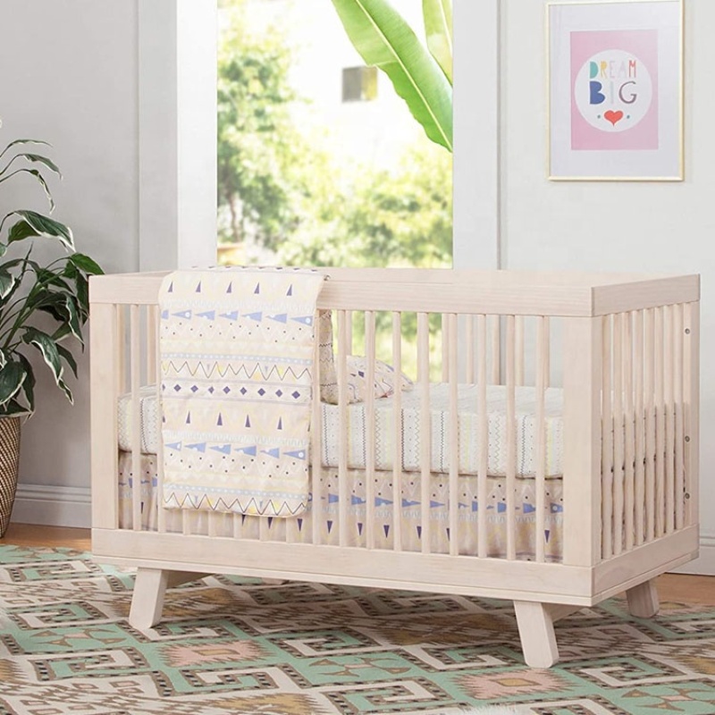 Baby Crib with Conversion Kit and Height Adjustable